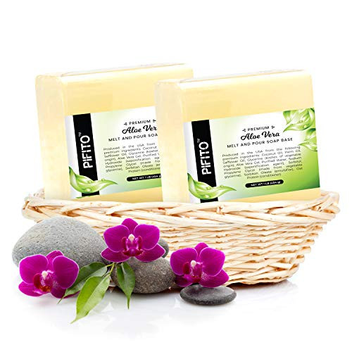 Pifito Aloe Vera Melt and Pour Soap Base  2 lb  ? Premium 100 Natural Glycerin Soap Base ? Luxurious Soap Making Supplies