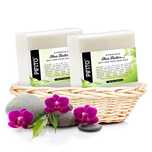 Pifito Shea Butter Melt and Pour Soap Base  2 lb  ? Premium 100 Natural Glycerin Soap Base ? Luxurious Soap Making Supplies