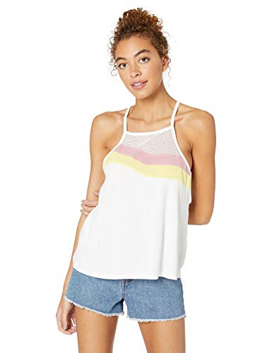BCBGeneration Women s MESH Yoke TOP  Optic White  XS