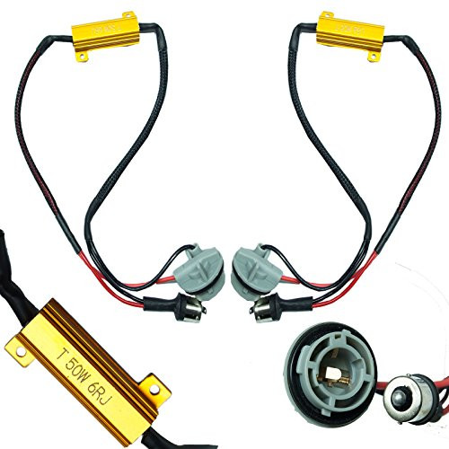 PA 2x LED 1156 BA15S 50W 6 Ohm LED Lights Load Resistor Adapter Fix Hyper Flashing Rapid Blinking Canbus Error Code Eliminator Warning Canceller for Turn Signal Reverse Backup Daytime Running DRL