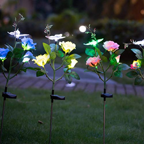 Uonlytech Solar Garden Stake Lights Solar Powered Rose Lights Solar Pathway Lights for Garden Yard Patio Lawn Landscape Decoration Random Pattern Uonlytech Solar Garden Stake Lights Solar Powered Rose Lights Solar Pathway Lights for Garden Yard Patio Lawn Landscape Decoration Random Pattern