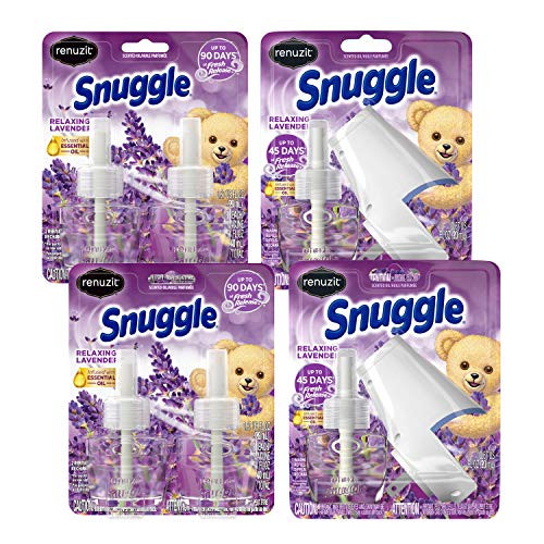 Renuzit Snuggle Scented Oil Plugin Air Freshener  Relaxing Lavender 6 Count  Combo  6 Refills   2 Warmers