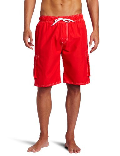 Kanu Surf Men s Barracuda Swim Trunks  Regular   Extended Sizes   Red  2X