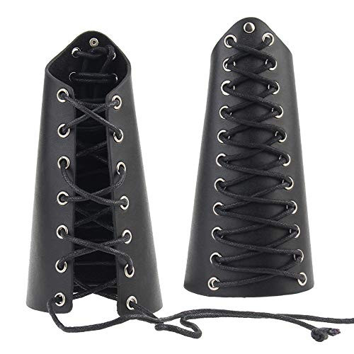 TASBERN Leather Cuff Archery Arm Guards Bracers Medieval Armor Vikings Gauntlet Wristband