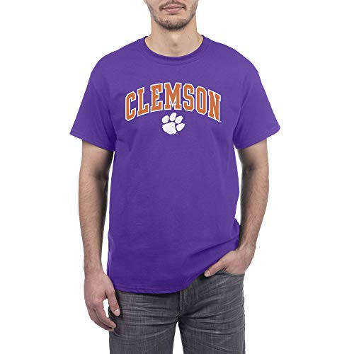 Elite Fan Shop Clemson Tigers Men s Short Sleeve Alternative Team Color Arch Tee  Medium