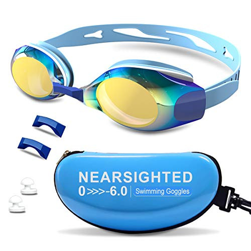 DEFUNX Nearsighted Swimming Goggles Polarized Swim Goggles Myopia Leakproof