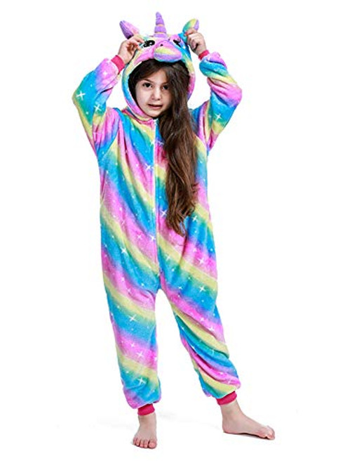 FuzzyCosplay One Piece Birthday Gifts Kids Unicorn Pajamas Animal Costume Onesie Rainbow Galaxy 6 8 Years