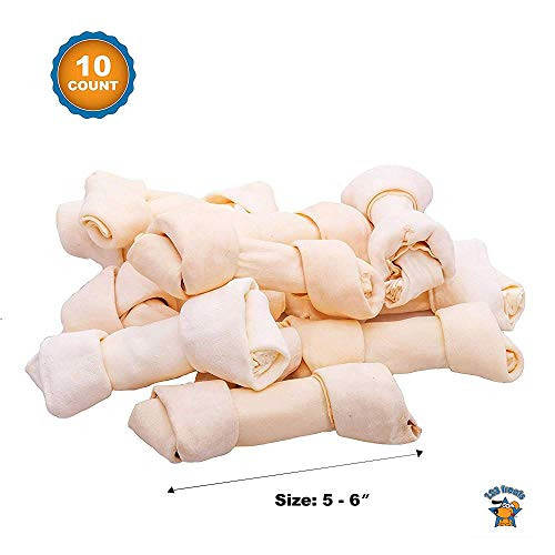123 Treats Rawhide Bone Dog Chew 5 6 inches  100 Natural Beef Hides Chews  10 Count