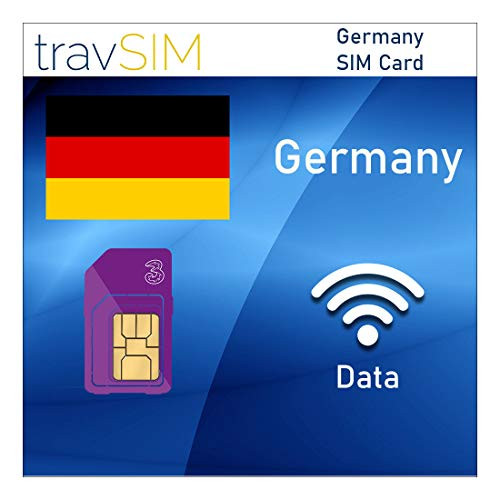 travSIM  UK Three  Germany Prepaid SIM Card  2 GB Mobile Data Valid for 30 Days    Three UK  SIM Card for Germany  Incl  Local Talk   Text to UK   Listed European Countries