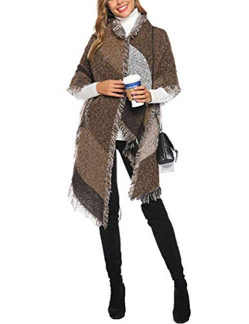 Sykooria Womens Plaid Blanket Tartan Scarf Oversized Wrap Shawl Scarves Long Chic Knitted Poncho Pashmina Cape with Tassel Sykooria Womens Plaid Blanket Tartan Scarf Oversized Wrap Shawl Scarves Long Chic Knitted Poncho Pashmina Cape with Tassel