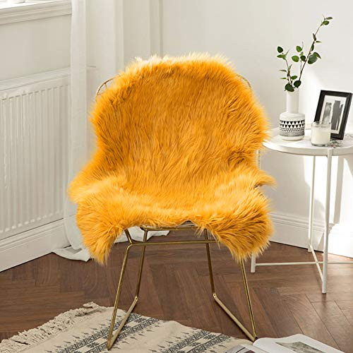 MIULEE Luxury Super Soft Fluffy Area Rug Faux Fur Sheepskin Rug Decorative Plush Shaggy Carpet for Bedside Sofa Floor Nursery 2 x 3 Feet  Yellow