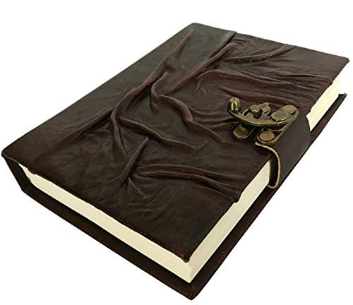 Leather Journal Writing Notebook - Antique Handmade Leather Bound Daily Notepad Men & Women Unlined Paper 7 x 5 Inches, Best Gift Art Sketchbook, Travel Diary & Notebooks to Write in
