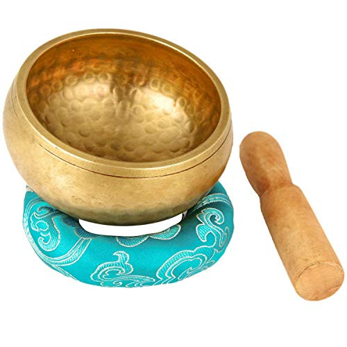 Tibetan Meditation Yoga Singing Bowl Set With Mallet   Silk Cushion   For Meditation  Chakra Healing  Prayer Yoga  and Mindfulness