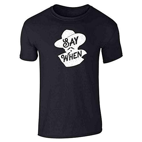 Say When Doc Holliday Western Quote Black L Graphic Tee T Shirt for Men