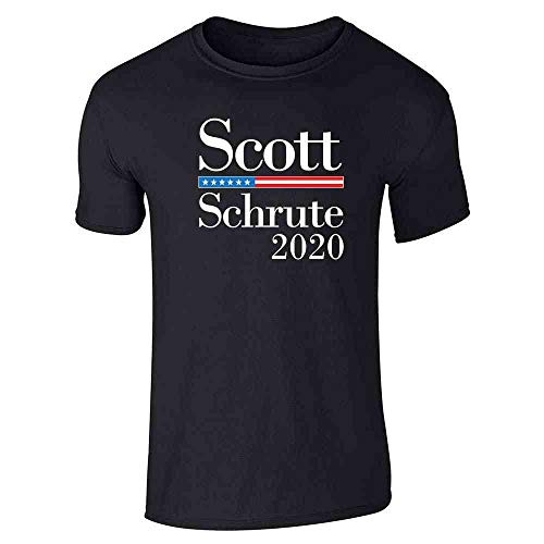 Scott Schrute 2020 Election Campaign Funny Black L Graphic Tee T Shirt for Men