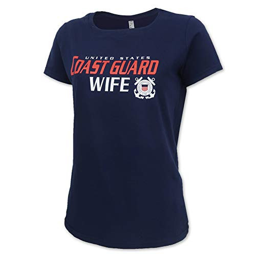 Armed Forces Gear Ladies United States Coast Guard Wife T Shirt  Navy   Medium  Navy