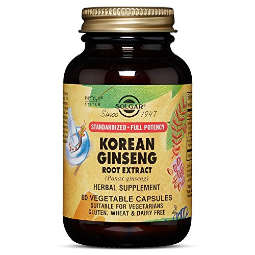 Solgar  Standardized Full Potency Korean Ginseng Root Extract  60 Vegetable Capsules