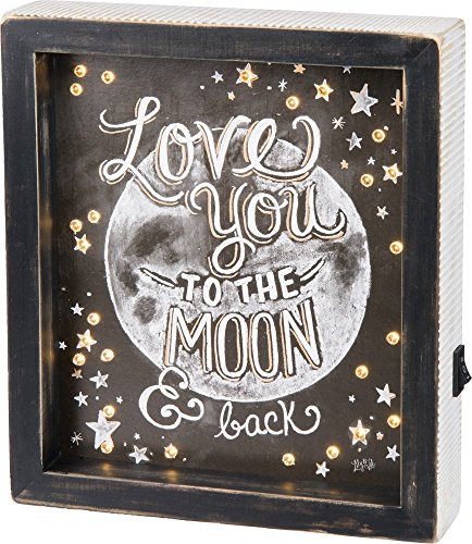 Primitives by Kathy Love You to the Moon & Back LED Lighted Decorative Sign