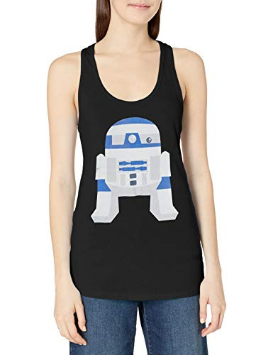 Star Wars Women s Cute R2d2 Ideal Racerback Graphic Tank Top  Black  L