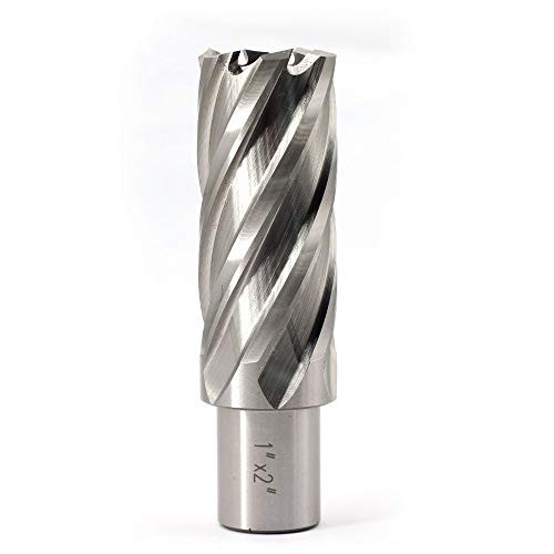Annular Cutter JESTUOUS 3 4 Inch Weldon Shank 1 Cutting Diameter 2 Cutting Depth with Two Flat HSS Kit for Magnetic Drill Press 1 Piece