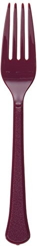 Amscan Premium Heavy Weight Plastic Forks   Berry Red   Party Supply   576 ct