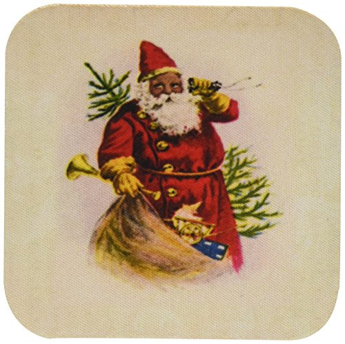 3dRose CST 62169 1 Illustration of African American Santa Claus Soft Coasters  Set of 4