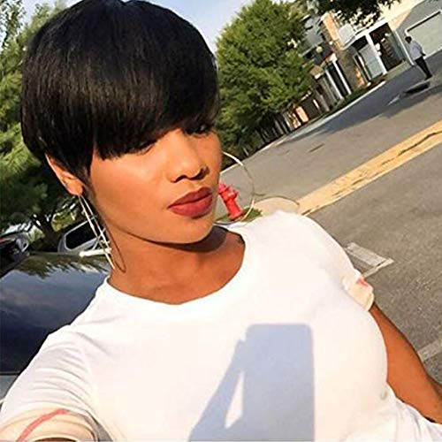 Straight Pixie Cut Human Hair Wigs with Bangs Brazilian Human Hair Wigs For Black Women Short Human Hair Wig Straight Pixie Cut Human Hair Wigs with Bangs Brazilian Human Hair Wigs For Black Women Short Human Hair Wig