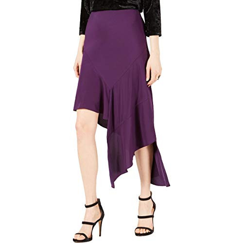 Bar III Asymmetrical Midi Skirt Purple Dynasty 4