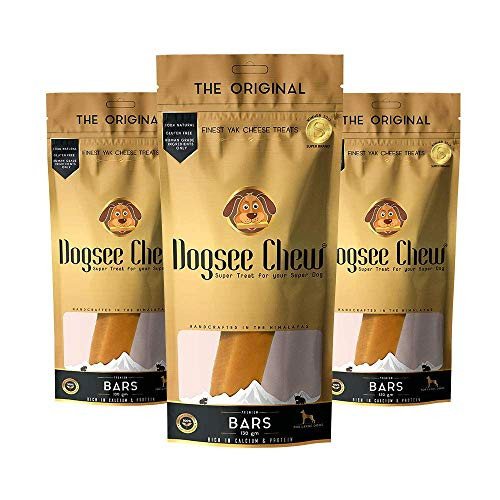 Dogsee Chew Dog Dental Chews   Long Lasting Dog Chews for Large Dogs   Yak Cheese Flavored Himalayan Dog Chew That Will Lower The Chances of Plaque and Tartar Growth   1 Bar per Pack   Pack of 3