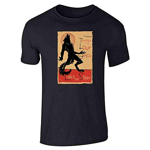 Loup Garou Noir Black Werewolf Chat Noir Parody Black L Graphic Tee T Shirt for Men