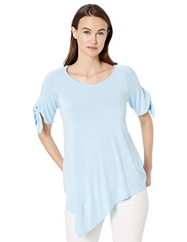 Karen Kane Women s Asymmetric TIE Sleeve TOP  Powder Blue  Medium