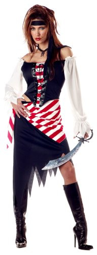 California Costumes Women s Ruby  The Pirate Beauty Costume  Black Red White  Medium  8 10