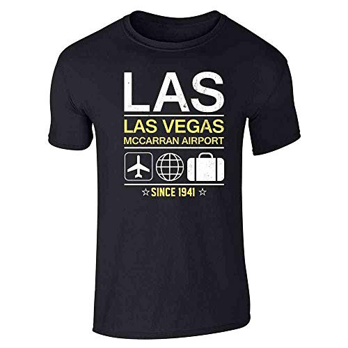 LAS Las Vegas Airport Code Since 1941 Travel Black L Graphic Tee T Shirt for Men