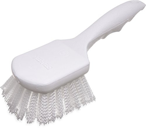 Carlisle 4054200 Sparta Plastic Handle Brush  Medium Stiff Nylon Bristles  8  Length x 3  Width  1 1 4  Bristle Trim  Pack of 12