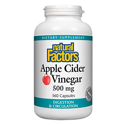 Natural Factors  Apple Cider Vinegar Capsule  Supports Digestion and Weight Management  Gluten Free  360 Capsule