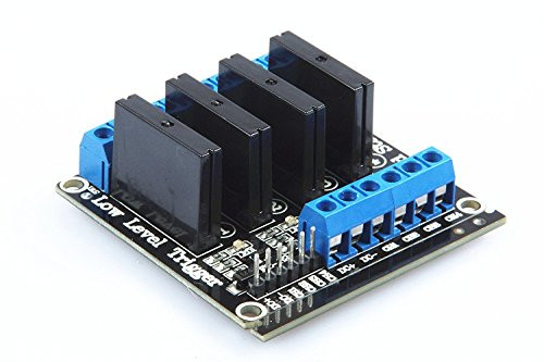 NACRO 5V 2A 4 Channel Solid State Relay Module High Level Trigger Black for Arduino Uno Duemilanove MEGA2560 MEGA1280 ARM DSP PIC  DC 5V  4 Channel
