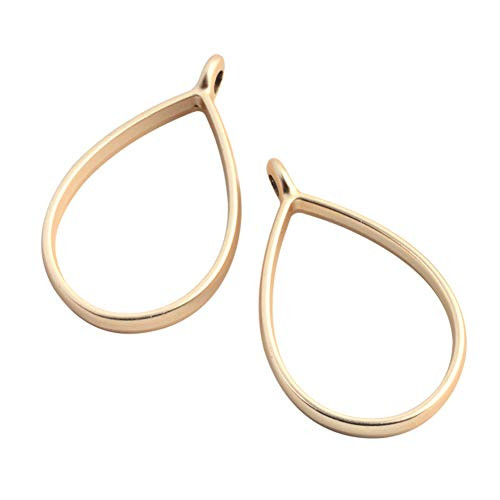 PH PandaHall 100Pcs Alloy Open Back Bezel Pendants Drop Charms Hollow Frame Pendant Blanks for DIY Resin Pressed Flower Crafts Jewelry Making  Matte Golden