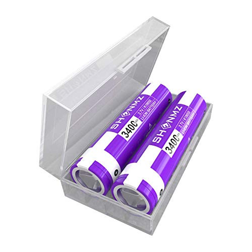 2 Pack Battery for 3 7V 3400mAh Flat Top Battery  Rechargeable  for Flashlight  Camera  Small Fan  Sound Equipment