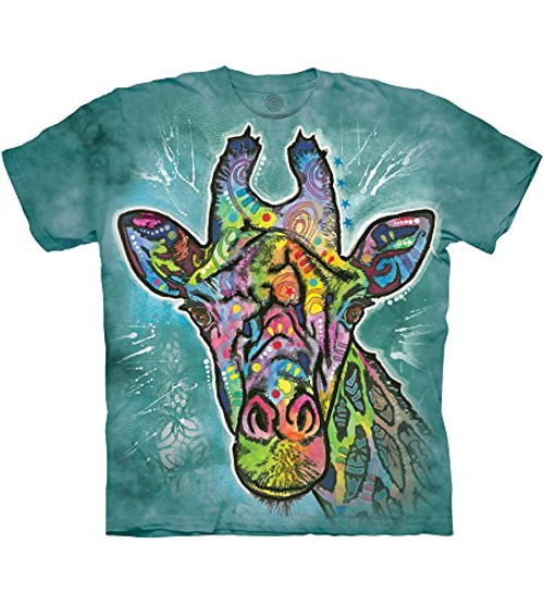 The Mountain Russo Giraffe Adult T Shirt Teal Large The Mountain Russo Giraffe Adult T Shirt Teal Large