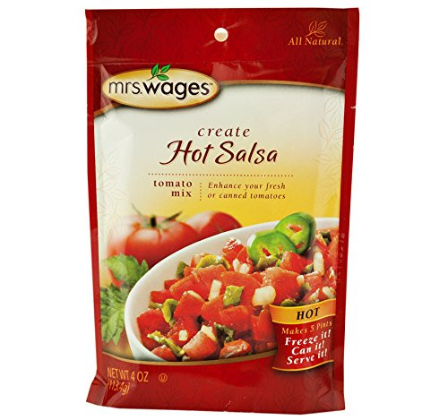 Mrs  Wages Create Your Own Salsa Mix in 4 oz  Packets  Hot Tomato Mix  3 Packets