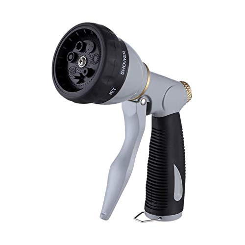 SITEER Garden Hose Nozzle  Heavy Duty Metal Hose Spray Nozzle High Pressure 7 Adjustable Multi Function Water Hose Nozzle for Hand Watering Plants   Lawn Car Washing