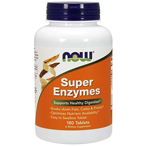 NOW Supplements  Super Enzymes  Formulated with Bromelain  Ox Bile  Pancreatin and Papain  Super Enzymes  180 Tablets