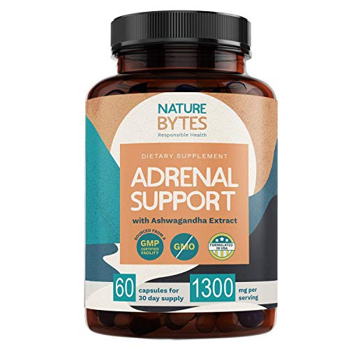Adrenal Support   Cortisol Manager with Ashwagandha Extract   Advanced Adrenal Fatigue Supplement for Anxiety Relief  Stress  Focus   Metabolism Booster 60 Non GMO Energy Pills