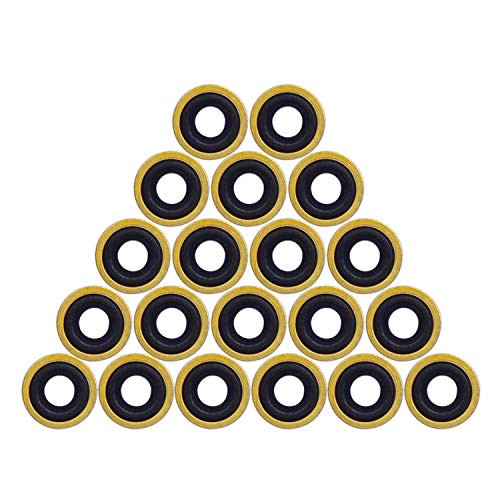 Healvaluefit Oxygen Regulator Gasket Brass Yoke Washer O Ring Seals Brass with Rubber   Pack of 30