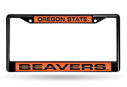 NCAA Rico Industries Laser Cut Inlaid Standard Chrome License Plate Frame Oregon State Beavers NCAA Rico Industries Laser Cut Inlaid Standard Chrome License Plate Frame Oregon State Beavers
