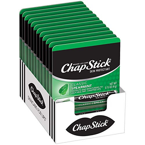 ChapStick Classic Spearmint Flavor Skin Protectant Lip Balm Tube 0 15 Ounce Each 12CT ChapStick Classic Spearmint Flavor Skin Protectant Lip Balm Tube 0 15 Ounce Each 12CT