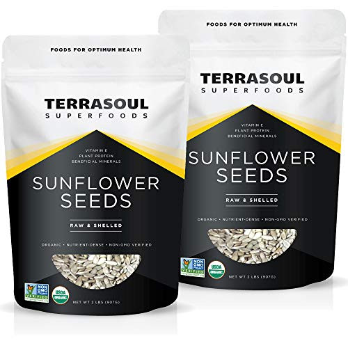 Terrasoul Superfoods Organic Sunflower Seeds  4 Lbs  2 Pack    Hulled   Fresh   Vitamin E