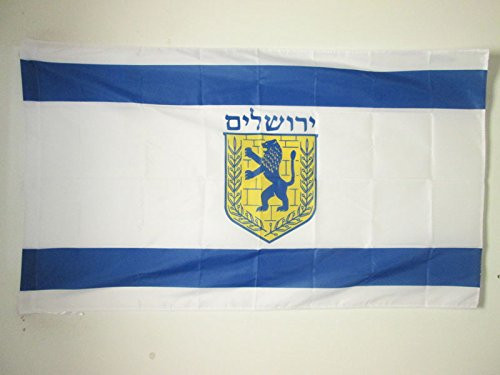 AZ FLAG Jerusalem Flag 3  x 5  for a Pole   Jerusalem in Israel Flags 90 x 150 cm   Banner 3x5 ft with Hole