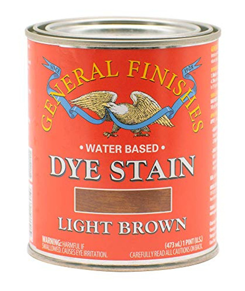 General Finishes Water Based Dye  1 Pint  Light Brown