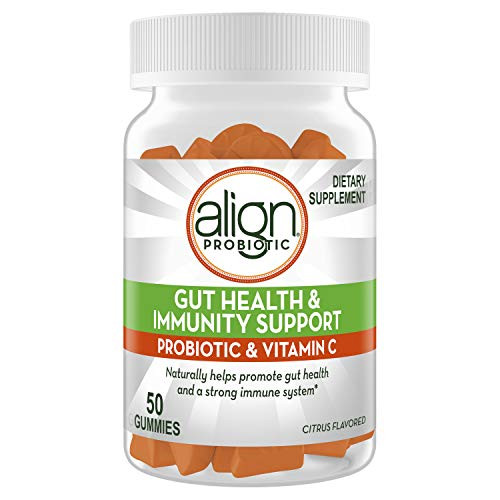 Align Gut Health   Immune Support Prebiotics and Probiotics Supplement for Digestive Health  50 Gummies with Vitamin C  Citrus Flavor